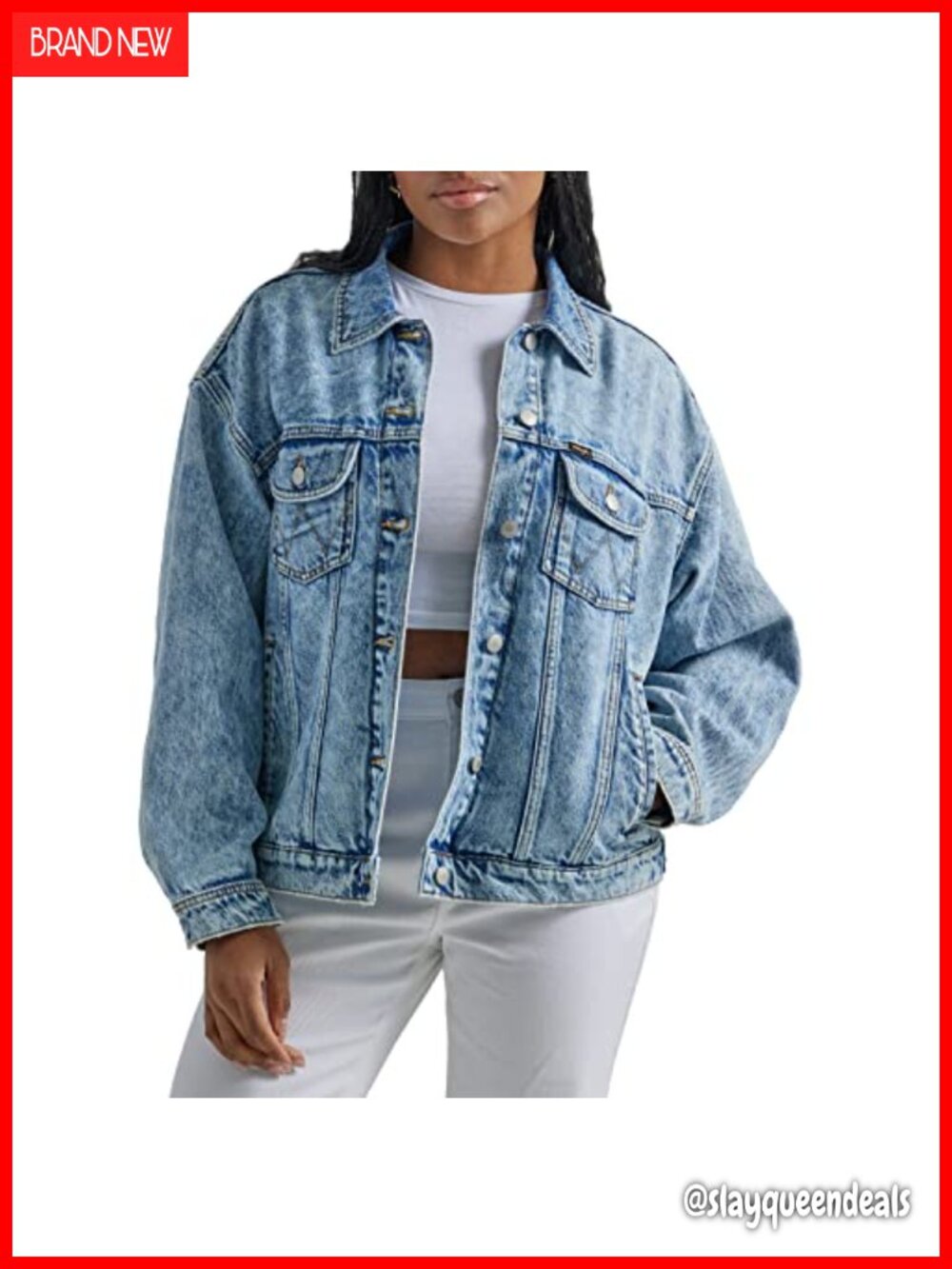 Relaxed Fit Girlfriend Denim Jacket Recycled Cotton Button Front